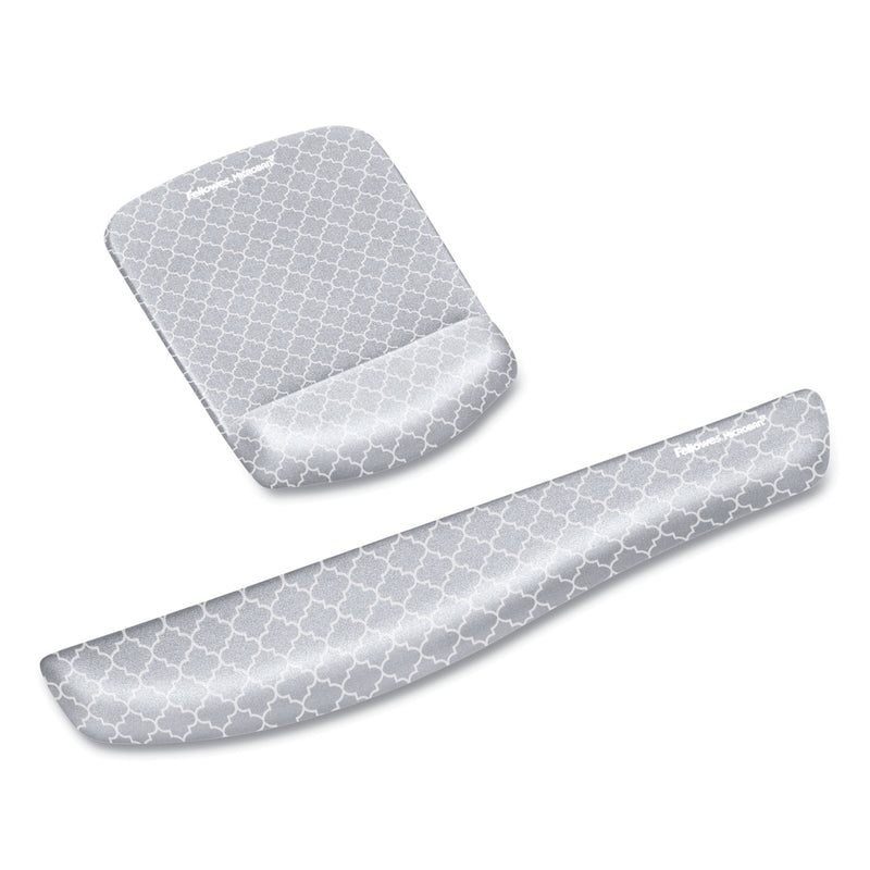 Fellowes PlushTouch Mouse Pad with Wrist Rest, 7.25 x 9.37, Lattice Design