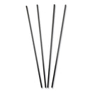 AmerCareRoyal Sip Straws, 7.5", Plastic, Black, 10,000/Carton