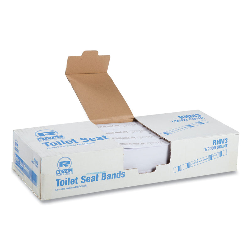 AmerCareRoyal Toilet Seat Bands, Brown/White, 2,000/Carton
