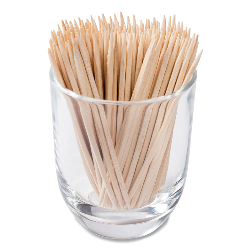 AmerCareRoyal Square Wood Toothpicks, 2.75", Natural, 800/Box, 24 Boxes/Carton