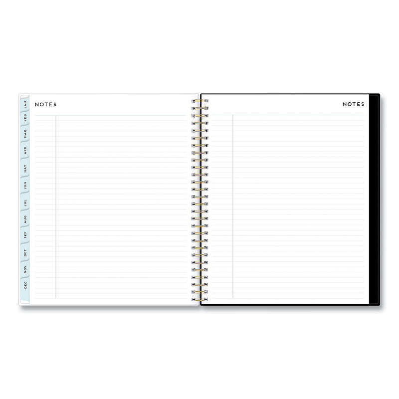 Blue Sky Baccara Dark Monthly Planner, Baccara Dark Floral Artwork, 10 x 8, Gray/Black/Gold Cover, 2023