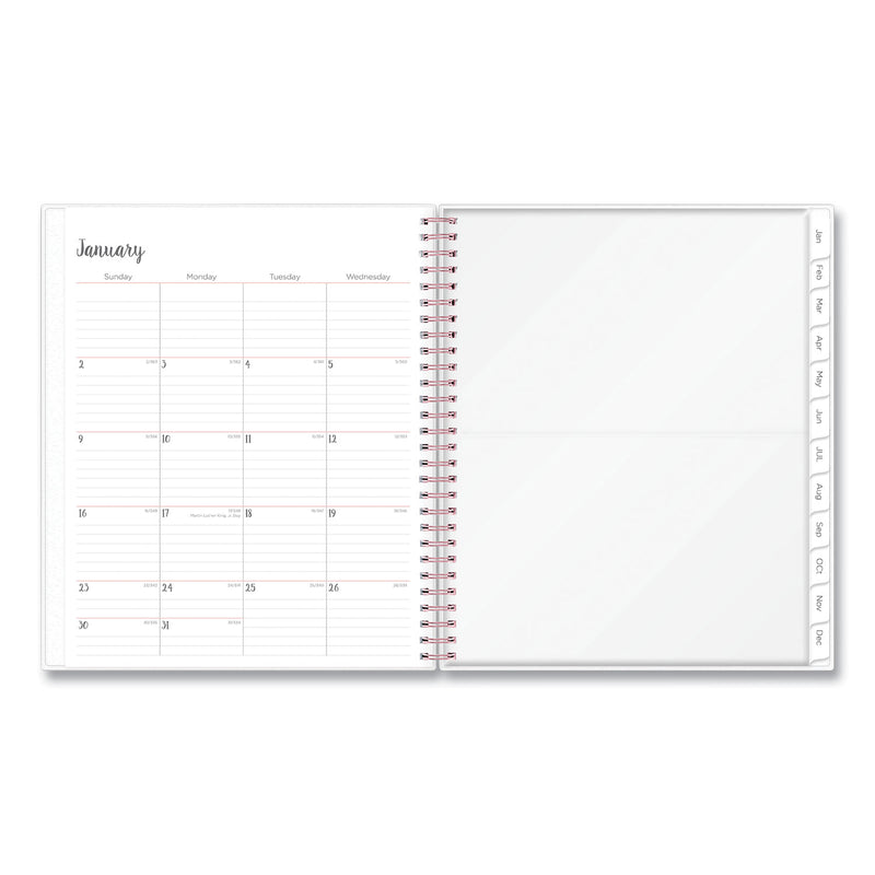 Blue Sky Joselyn Monthly Wirebound Planner, Joselyn Floral Artwork, 10 x 8, Pink/Peach/Black Cover, 12-Month (Jan to Dec): 2023