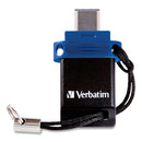 Verbatim Store ‘n' Go Dual USB 3.0 Flash Drive for USB-C Devices, 64 GB, Blue