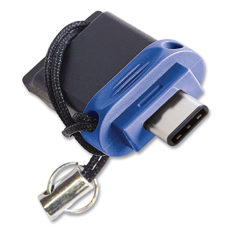 Verbatim Store ‘n' Go Dual USB 3.0 Flash Drive for USB-C Devices, 64 GB, Blue
