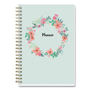 Blue Sky Laurel Weekly/Monthly Planner, Laurel Floral Artwork, 8 x 5, Green/Pink/Orange Cover, 12-Month (Jan to Dec): 2023