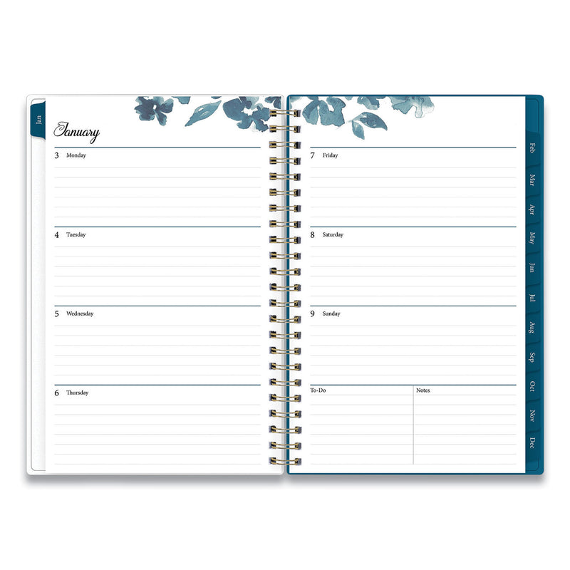 Blue Sky Bakah Blue Weekly/Monthly Planner, Bakah Blue Floral Artwork, 8 x 5, Blue/White Cover, 12-Month (Jan to Dec): 2023