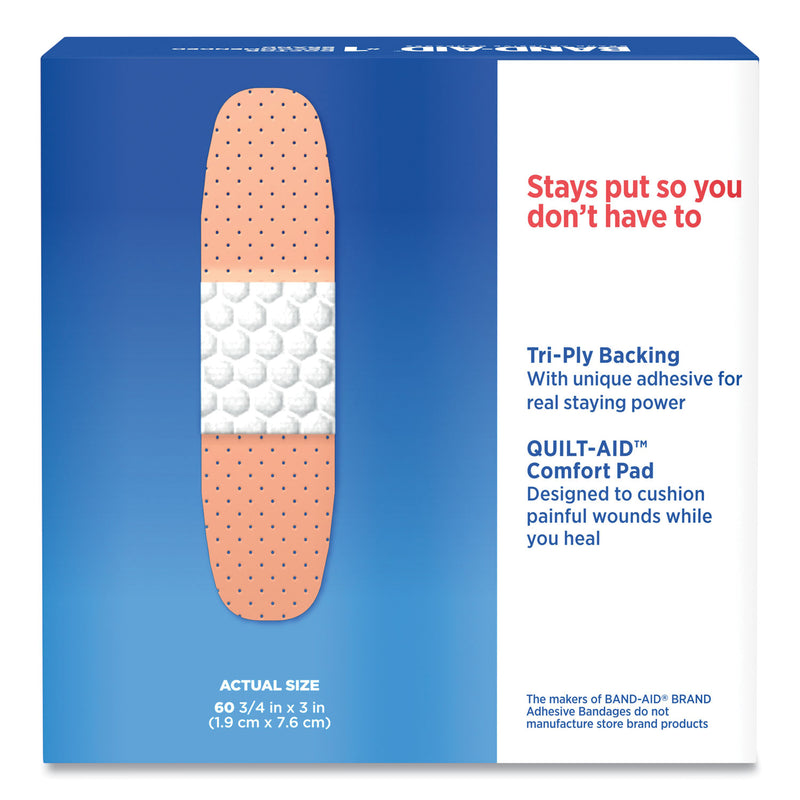BAND-AID Plastic Adhesive Bandages, 0.75 x 3, 60/Box