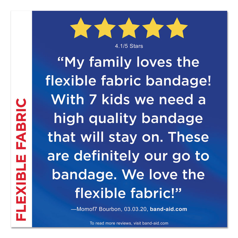 BAND-AID Flexible Fabric Extra Large Adhesive Bandages, 1.75 x 4, 10/Box