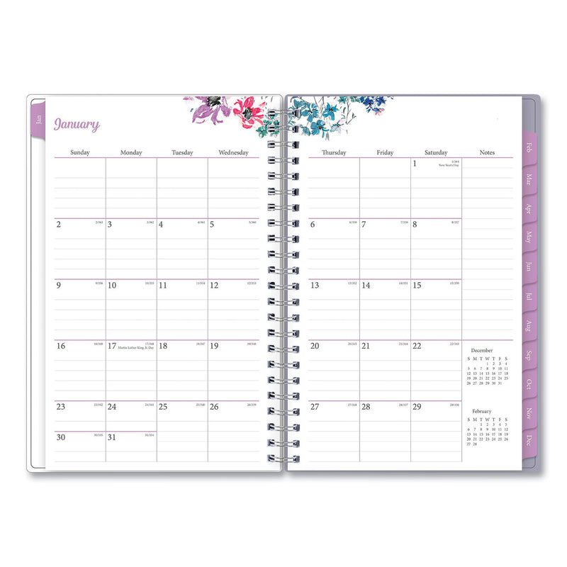 Blue Sky Laila Create-Your-Own Cover Weekly/Monthly Planner, Wildflower Artwork, 8 x 5, Purple/Blue/Pink, 12-Month (Jan-Dec): 2023