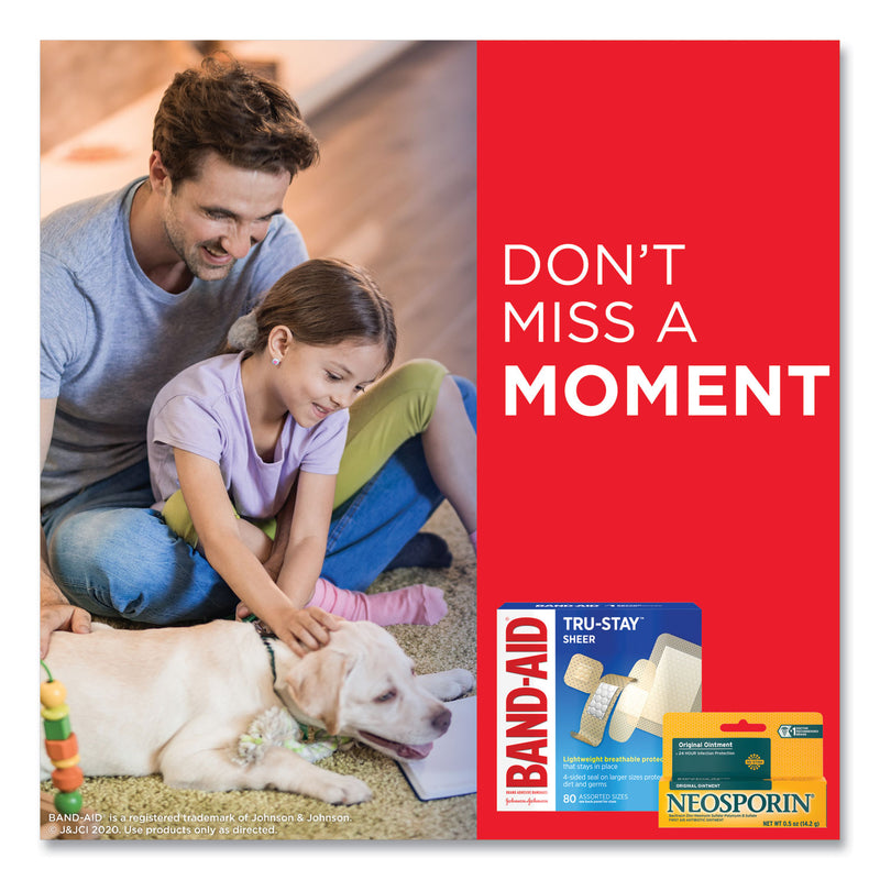 BAND-AID Tru-Stay Sheer Strips Adhesive Bandages, Assorted, 80/Box