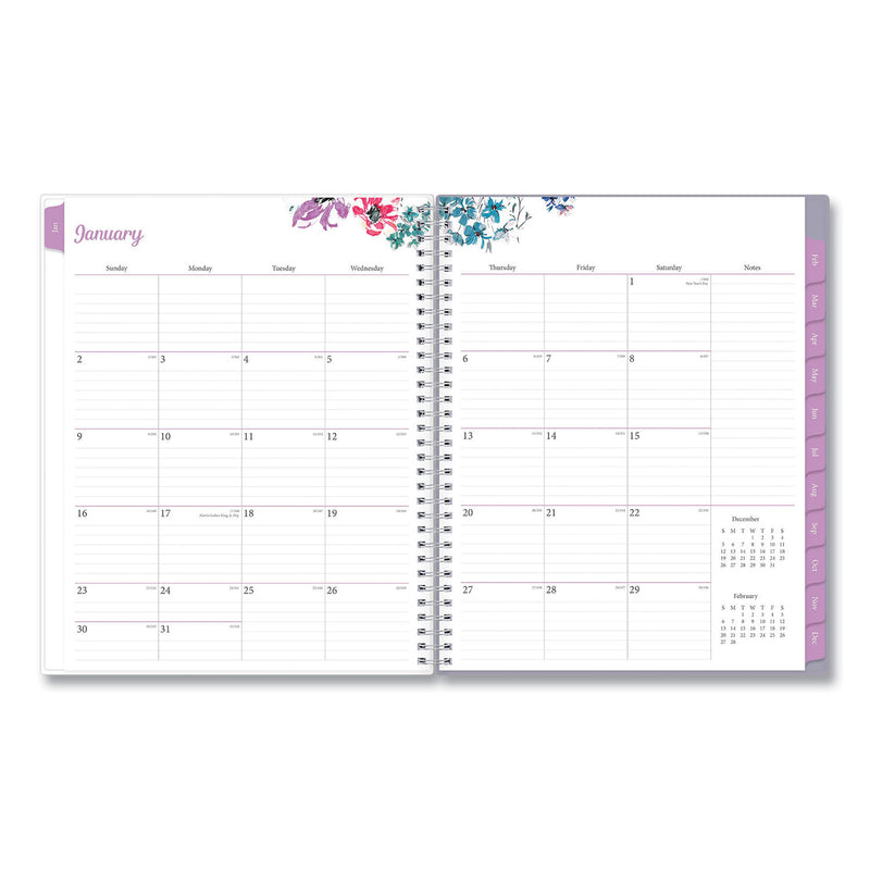 Blue Sky Laila Create-Your-Own Cover Weekly/Monthly Planner, Wildflower Artwork, 11 x 8.5, Purple/Blue/Pink, 12-Month (Jan-Dec): 2023