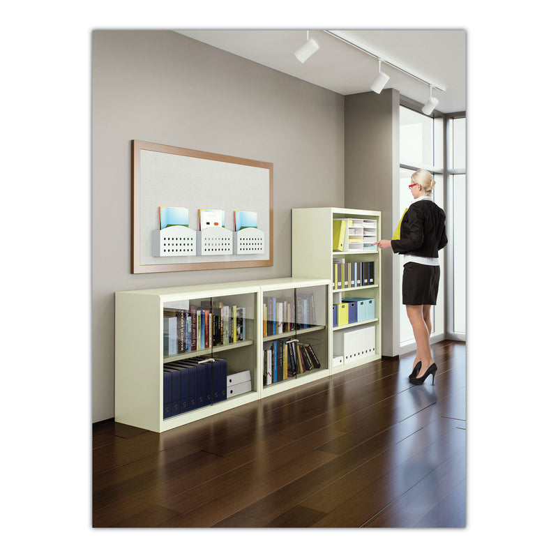 Tennsco Metal Bookcase, Two-Shelf, 34.5w x 13.5d x 28h, Putty
