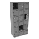 Tennsco Box Compartments, Triple Stack, 36w x 18d x 72h, Medium Gray