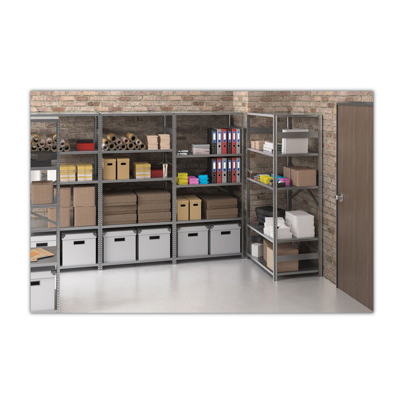 Tennsco Closed Commercial Steel Shelving, Six-Shelf, 36w x 24d x 75h, Medium Gray