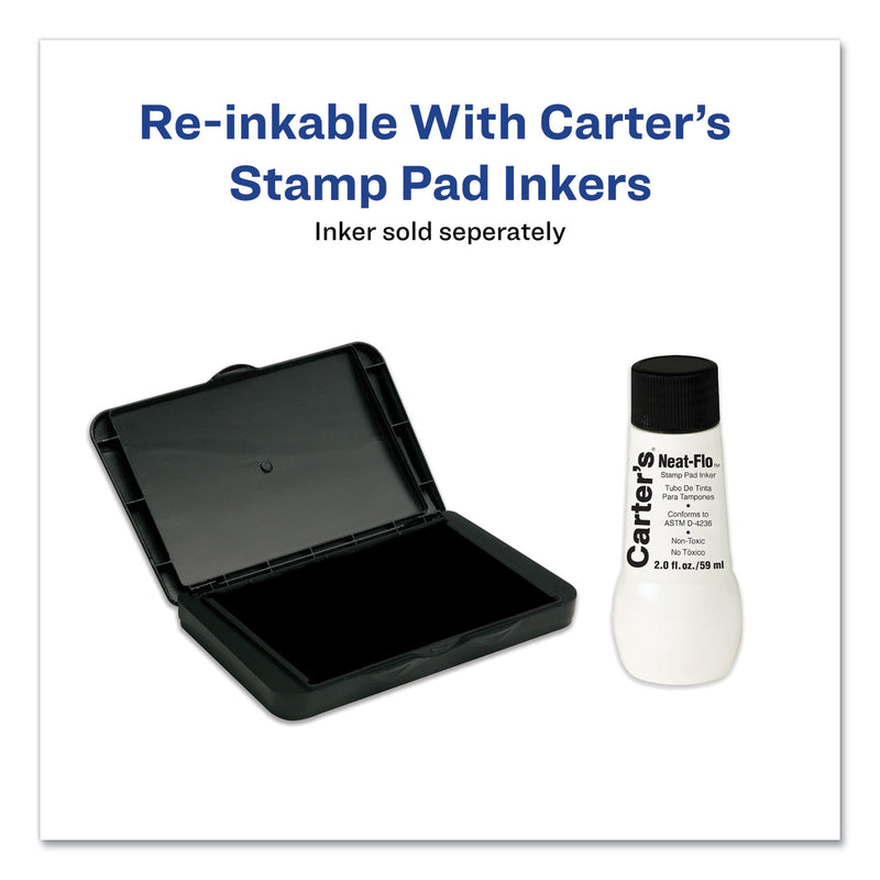 Carter's Pre-Inked Felt Stamp Pad, 4.2"5x 2.75", Black