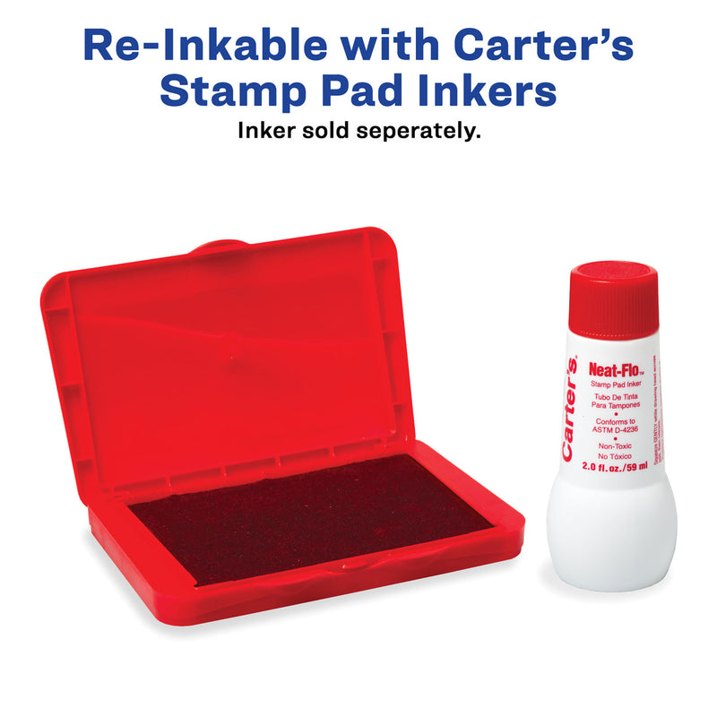 Carter's Pre-Inked Felt Stamp Pad, 4.25" x 2.75", Red