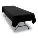 Tablemate Table Set Rectangular Table Covers, Heavyweight Plastic, 54" x 108", Black, 6/Pack