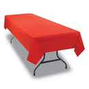 Tablemate Table Set Rectangular Table Cover, Heavyweight Plastic, 54" x 108", Red, 6/Pack