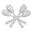 Tablemate Table Set Plastic Serving Forks and Spoons, White, 24 Forks, 24 Spoons per Pack