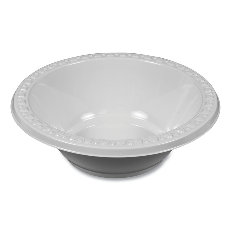 Tablemate Plastic Dinnerware, Bowls, 12 oz, White, 125/Pack