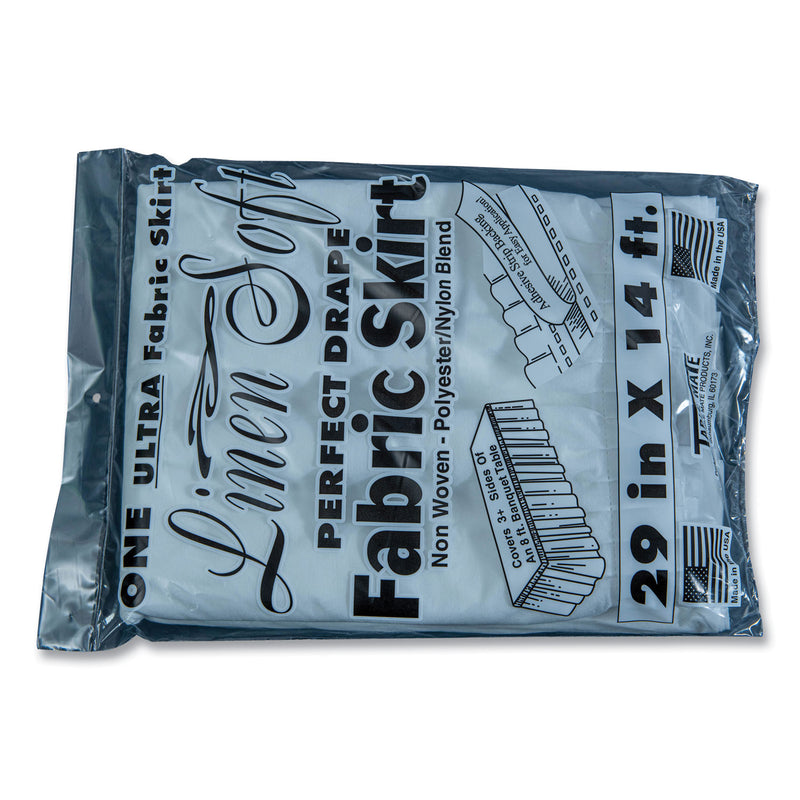 Tablemate Table Set Linen-Like Table Skirting, Polyester, 29" x 14 ft, White