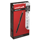 uniball 307 Gel Pen, Retractable, Micro 0.5 mm, Black Ink, Black Barrel, Dozen