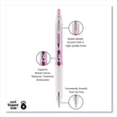 uniball 207 Office Pack Gel Pen, Retractable, Medium 0.7 mm, Black Ink, Pink Barrel, 36/Pack