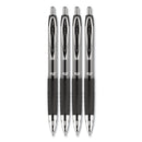 uniball Signo 207 Gel Pen, Retractable, Medium 0.7 mm, Black Ink, Translucent Black Barrel, 4/Pack