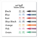 uniball VISION ELITE Roller Ball Pen, Stick, Extra-Fine 0.5 mm, Black Ink, Black Barrel