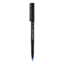 uniball ONYX Roller Ball Pen, Stick, Fine 0.7 mm, Blue Ink, Black Matte Barrel, 72/Pack