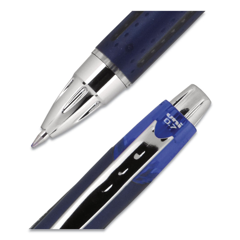 uniball Jetstream Retractable Ballpoint Pen, Fine 0.7 mm, Blue Ink, Blue Barrel