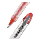 uniball VISION ELITE Roller Ball Pen, Stick, Bold 0.8 mm, Red Ink, White/Red Barrel