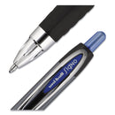 uniball Signo 207 Gel Pen, Retractable, Bold 1 mm, Blue Ink, Black/Blue Barrel, Dozen