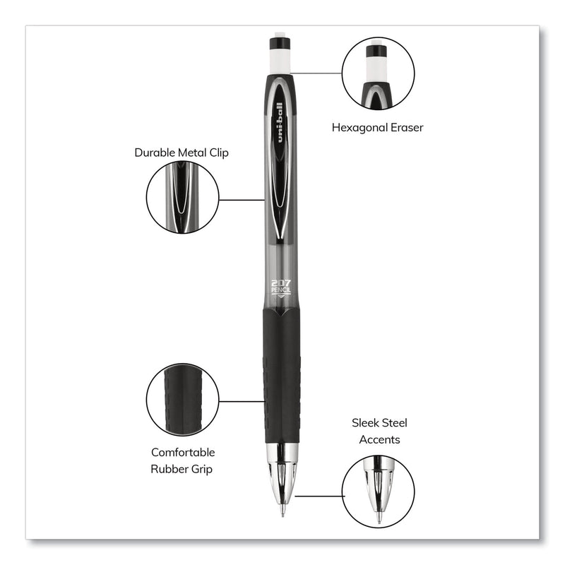 uniball 207 Mechanical Pencil with Lead and Eraser Refills, 0.7 mm, HB (