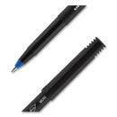 uniball ONYX Roller Ball Pen, Stick, Micro 0.5 mm, Blue Ink, Black Matte Barrel, Dozen