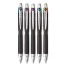 uniball Jetstream Retractable Ballpoint Pen, 1 mm, Assorted Ink, Black Barrel, 5/Pack