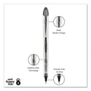 uniball VISION ELITE Roller Ball Pen, Stick, Bold 0.8 mm, Black Ink, White/Black Barrel