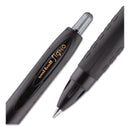 uniball 307 Gel Pen, Retractable, Micro 0.5 mm, Black Ink, Black Barrel, Dozen