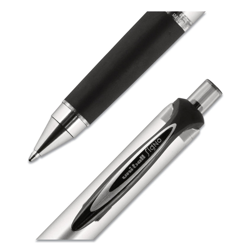 uniball 207 Impact Gel Pen, Retractable, Bold 1 mm, Black Ink, Black Barrel