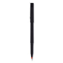 uniball Roller Ball Pen, Stick, Micro 0.5 mm, Red Ink, Black Matte Barrel, Dozen