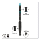 uniball 207 BLX Series Gel Pen, Retractable, Medium 0.7 mm, Black Ink, Translucent Black Barrel