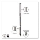 uniball VISION Roller Ball Pen, Stick, Fine 0.7 mm, Evergreen Ink, Gray Barrel, Dozen