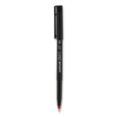 uniball ONYX Roller Ball Pen, Stick, Micro 0.5 mm, Red Ink, Black Matte Barrel, Dozen
