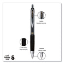 uniball Signo 207 Gel Pen, Retractable, Micro 0.5 mm, Black Ink, Smoke/Black Barrel, Dozen