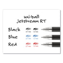 uniball Jetstream Retractable Ballpoint Pen, Fine 0.7 mm, Black Ink, Blue Barrel