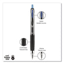 uniball Signo 207 Gel Pen, Retractable, Medium 0.7 mm, Blue Ink, Smoke/Black/Blue Barrel, Dozen