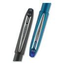 uniball Grip Roller Ball Pen, Stick, Micro 0.5 mm, Blue Ink, Blue Barrel, Dozen