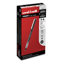 uniball VISION Roller Ball Pen, Stick, Bold 1 mm, Black Ink, Black Barrel, Dozen