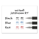 uniball Jetstream Retractable Ballpoint Pen, Bold 1 mm, Blue Ink, Black Barrel