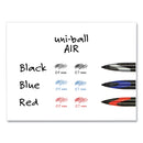 uniball AIR Porous Rollerball Pen, Medium 0.7 mm, Black Ink/Barrel, Dozen
